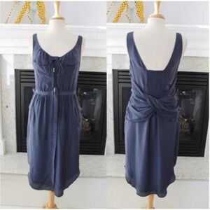 Leifsdottir Blue Ruched Sleeveless Cocktail Dress